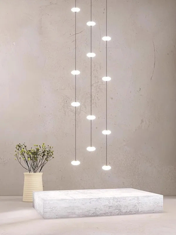 Modern villa Staircase Chandelier Nordic Oval String Ball Duplex Building LED pendant Light