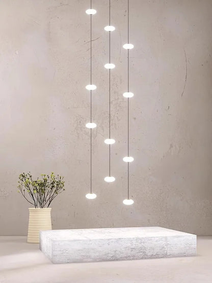 Modern villa Staircase Chandelier Nordic Oval String Ball Duplex Building LED pendant Light