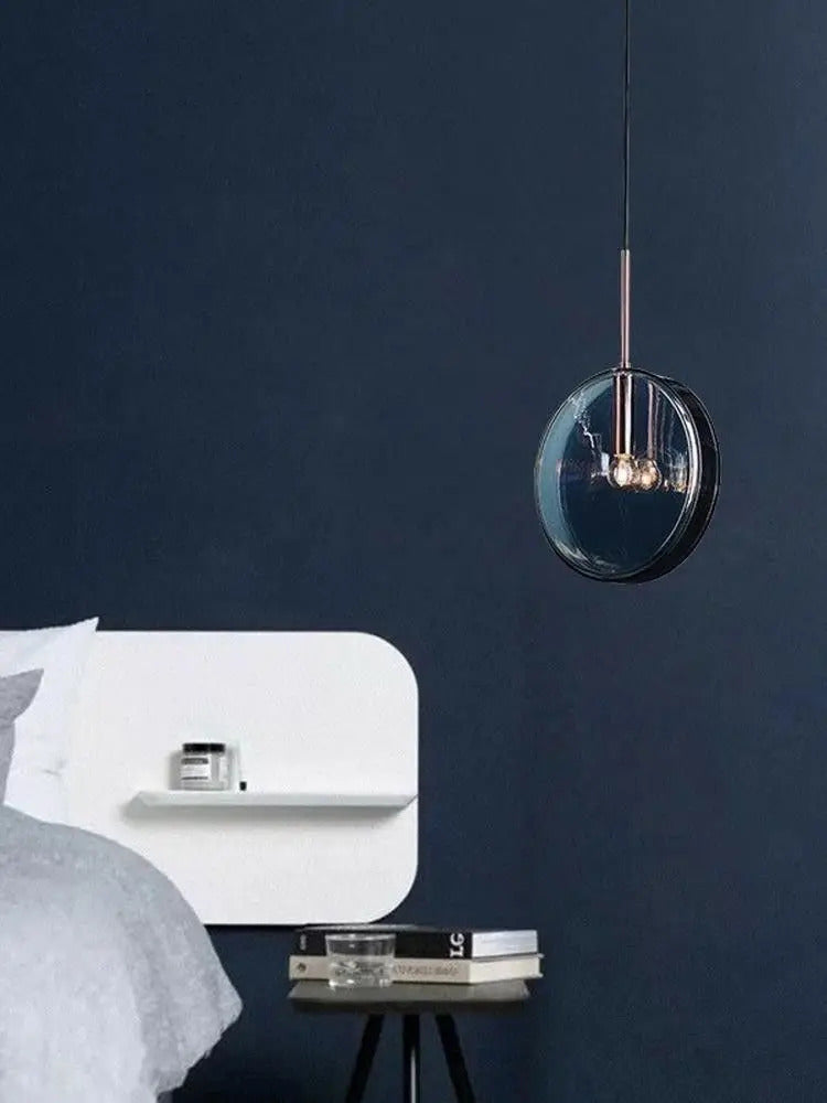 Modern blue pendant light Simple Nordic glass pendant light