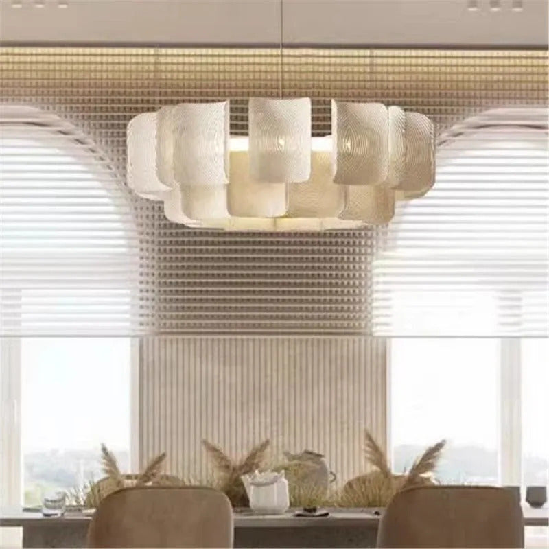 Creative Living Room Large Chandelier Minimalist Wabi Sabi LED Chandelier