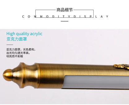 Europe Retro LED Mirror wall lamp Luxury gold bathroom cabinet mirror Headlight