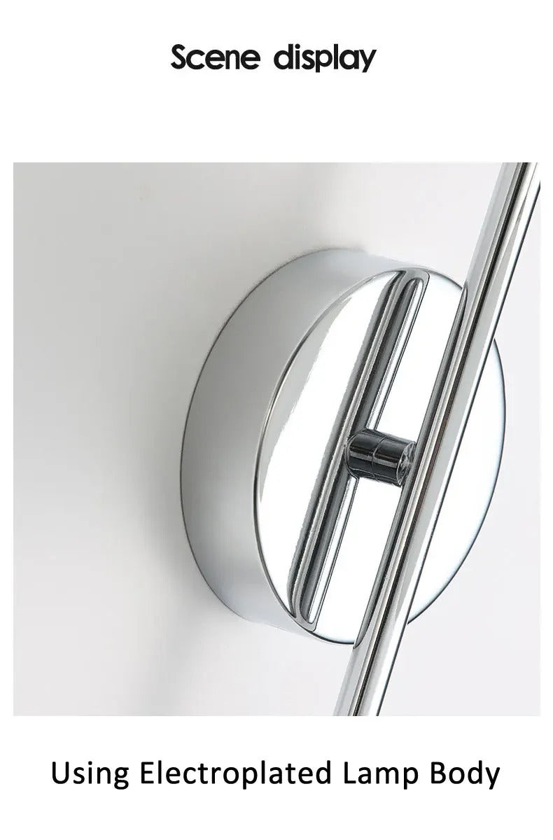 Modern Bauhaus silver small wall lamp Nordic simple bedroom bedside wall light