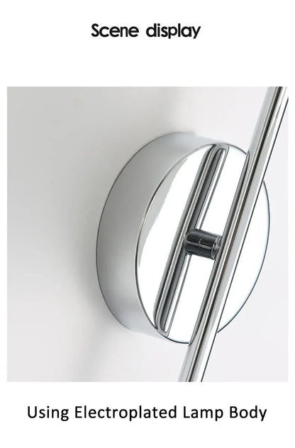 Modern Bauhaus silver small wall lamp Nordic simple bedroom bedside wall light