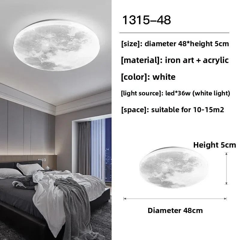 Lunar LED Ceiling Light Minimalist Bedroom Kitchen Balcony Decor Lighting Fixture