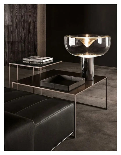 Modern Simple Bedside Table Lamp Nordic Light Luxury Radar Design Model Living Room Bedroom Bedside Light Glass Decorative LED