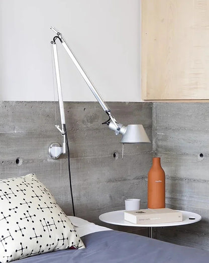 Italian swing arm wall lamp LED Silver Black wall lamp Rotatable Adjustable Reading Lights Decor wall mounted bedside lights