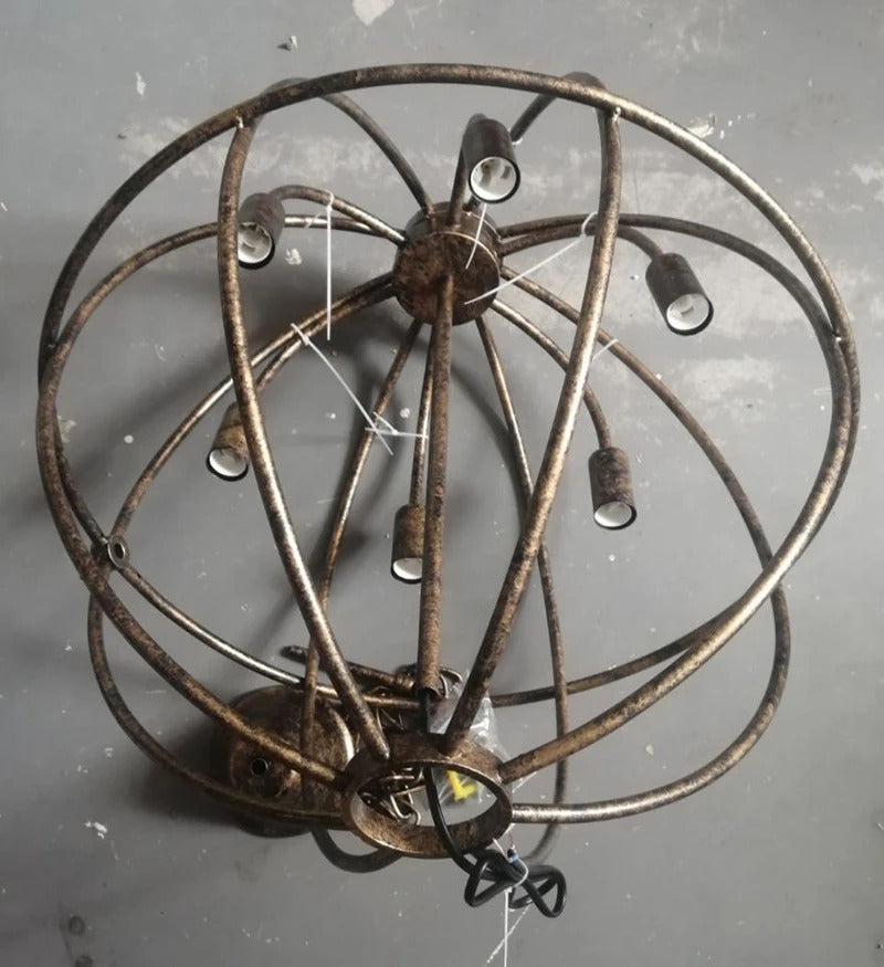 Retro Wrought Iron Chandelier Rustic Orb Chandelier