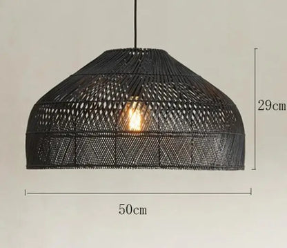 Natural Rattan wicker hanging lamp Chinese Style suspension