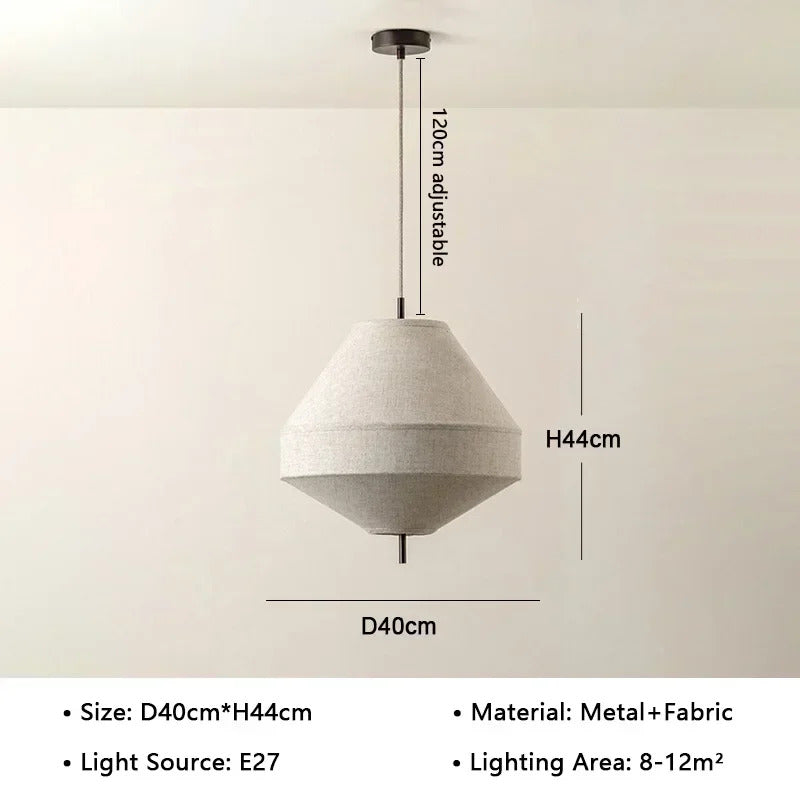 Wabi Sabi Fabric Pendant Light Nordic White Cloth Chandelier