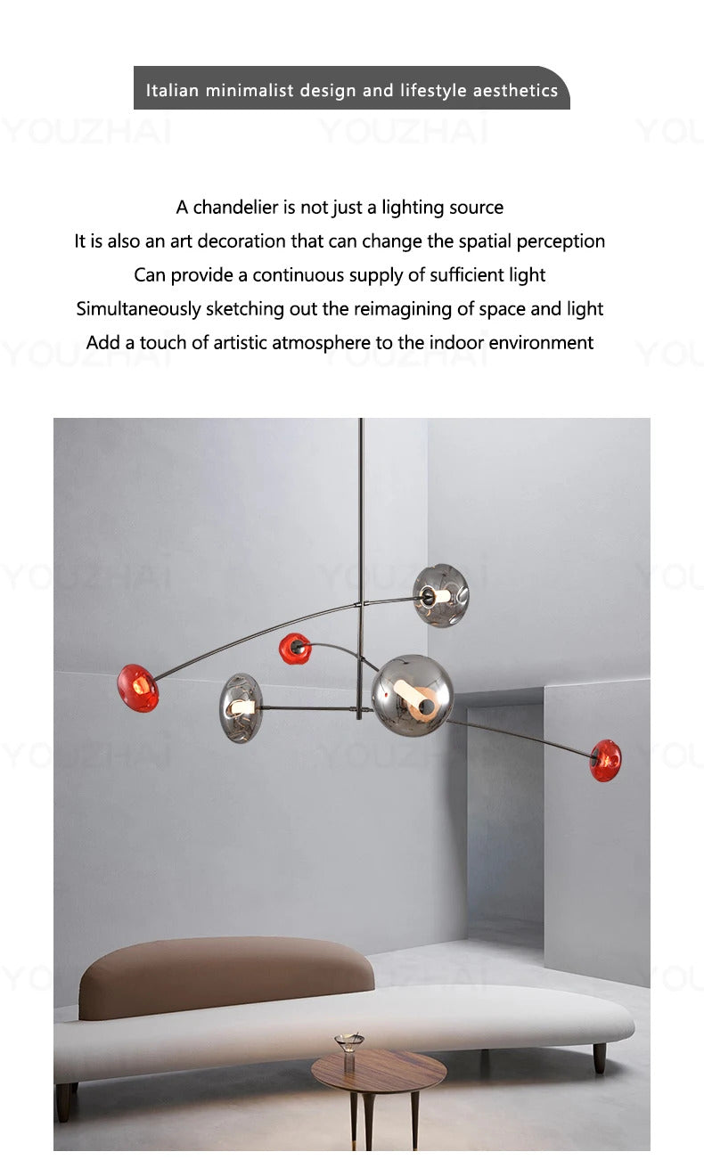 Nordic Art Magic Bean Pendant Lamp Modern Glass Chandelier