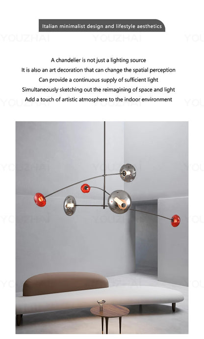 Nordic Art Magic Bean Pendant Lamp Modern Glass Chandelier