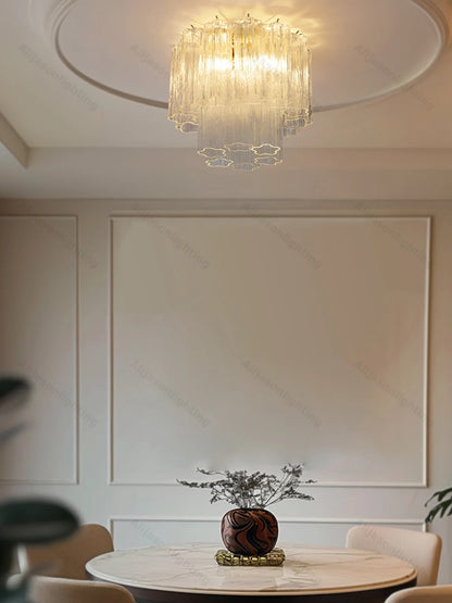 Fiora Pink Glass Ceiling Lamp
