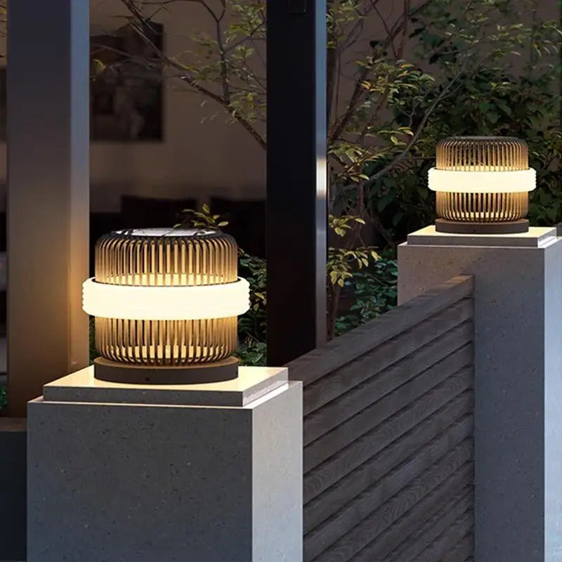 Outdoor wall column head lamps Waterproof solar floor lights  Pillar Wall lighting LED