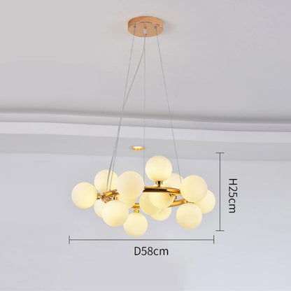 Nordic Round chandelier Glass Ball Chandeliers Living room ring scandinavian lamp fixtures