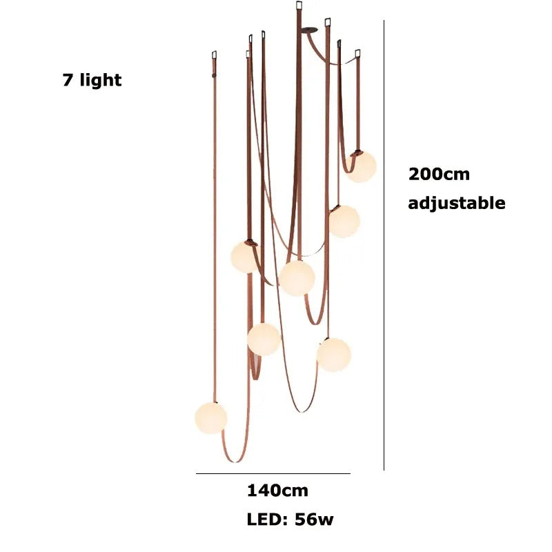 PLUSMINUS LED Belt Pendant lamp Trendy glass ball light