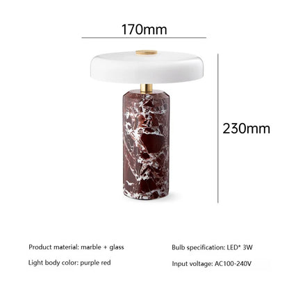 Marble luxury Table Lamps Danish Atmosphere LED Desk Light Charging Touch Switch lighting