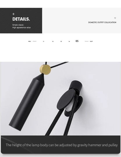 Modern minimalist Linear pendant light Nordic Industrial hanging light