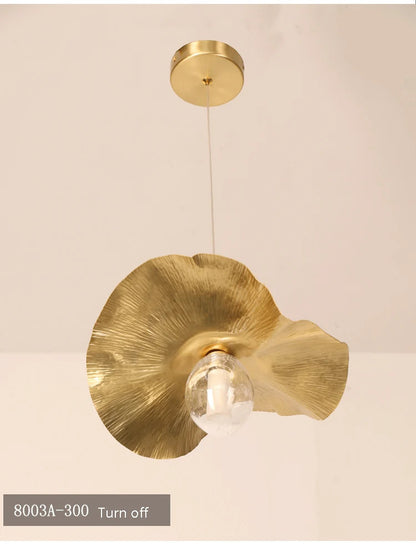 Lotus Leaf pendant light Hammered brass pendant lamp for living room dining room bedroom decoration kitchen light fixtures