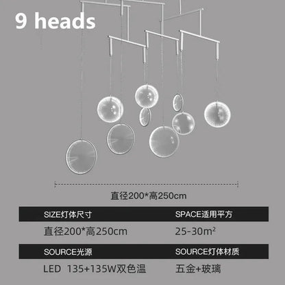 Yuji Okitsu Chandelier LED Round clear glass light replica designer furniture lighting lamp