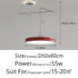 French Flying Saucer Pendant Light Creative Design Extendable Rotating Long Pole Lamp