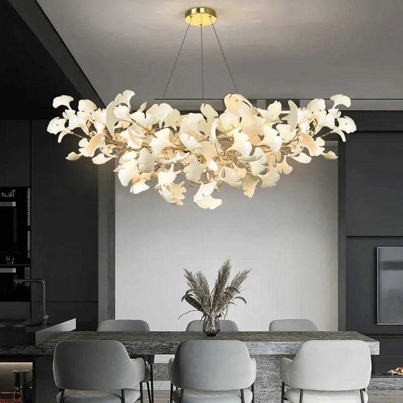 White Long Chandelier