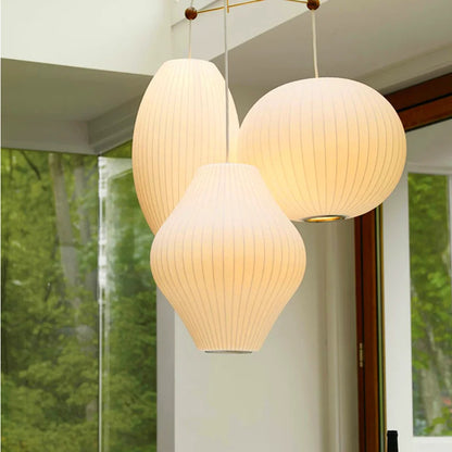 Japanese pendant light white design minimalist lamp Silk Cloth Light