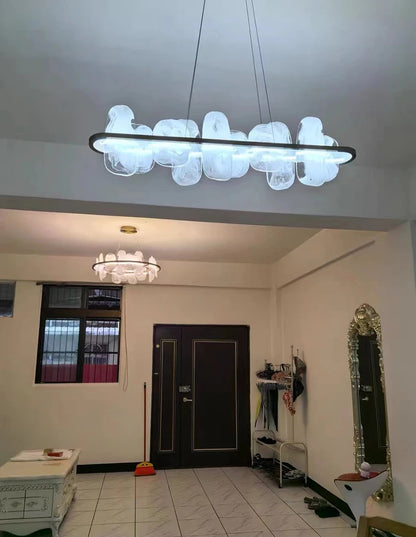 Modern Luxury crystals Ring Chandelier Italian designer glass golden pendant light