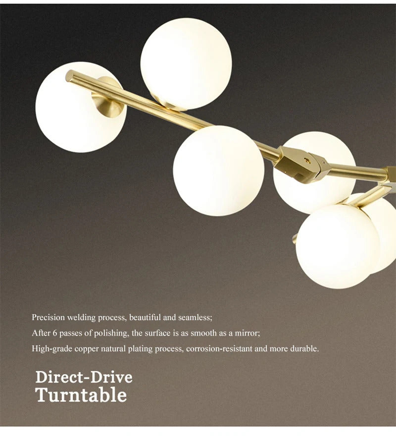 Nordic tree branch ball chandelier Modern white glass ball Led Pendant lights