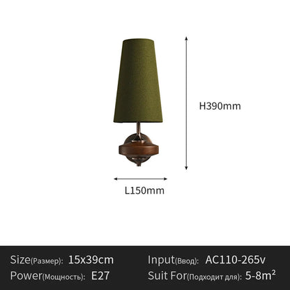 French Vintage Solid Wood Wall Lamp Luxury Retro Bedside sconce light