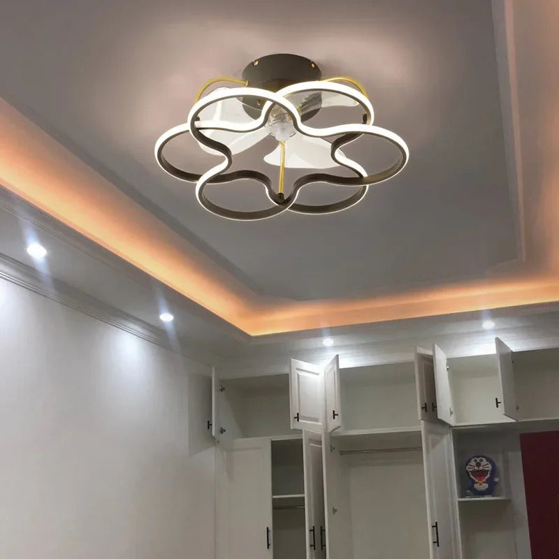 Modern simple LED Ceiling Fan Lamp with remote control Dining Room Bedroom Indoor lighting