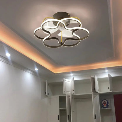 Modern simple LED Ceiling Fan Lamp with remote control Dining Room Bedroom Indoor lighting