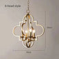 American Vintage Wrought Iron Gold Chandelier Nordic Design Living Room Pendant Lamp