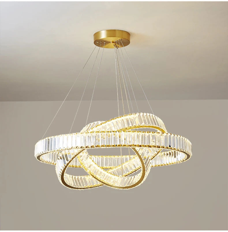 Luxury Crystal LED Pendant Lights Home Villa Living Room Dimmable Lighting Lustre Decoration Ceiling Chandelier Lamps Fixtures