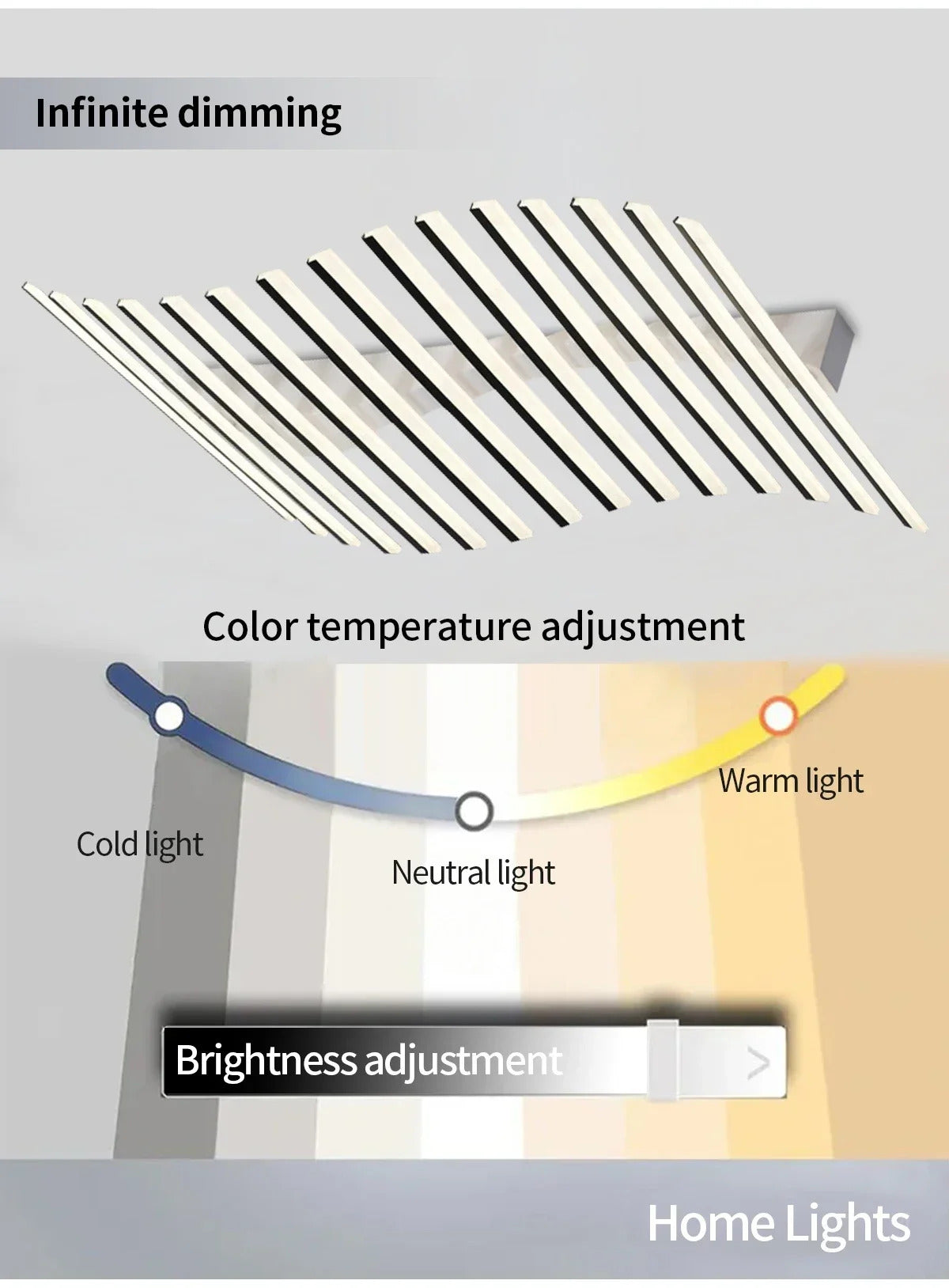 Art Fishbone Line Acrylic LED Ceiling Lamp Living Room Bedroom Lighting