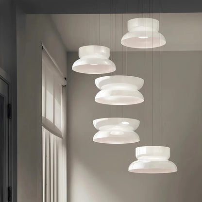 Italian Creative White Glass Shade Pendant Lights Nordic Led Bedside Lamp Round Hanging Lighting for Bar Dining Room Decor Light