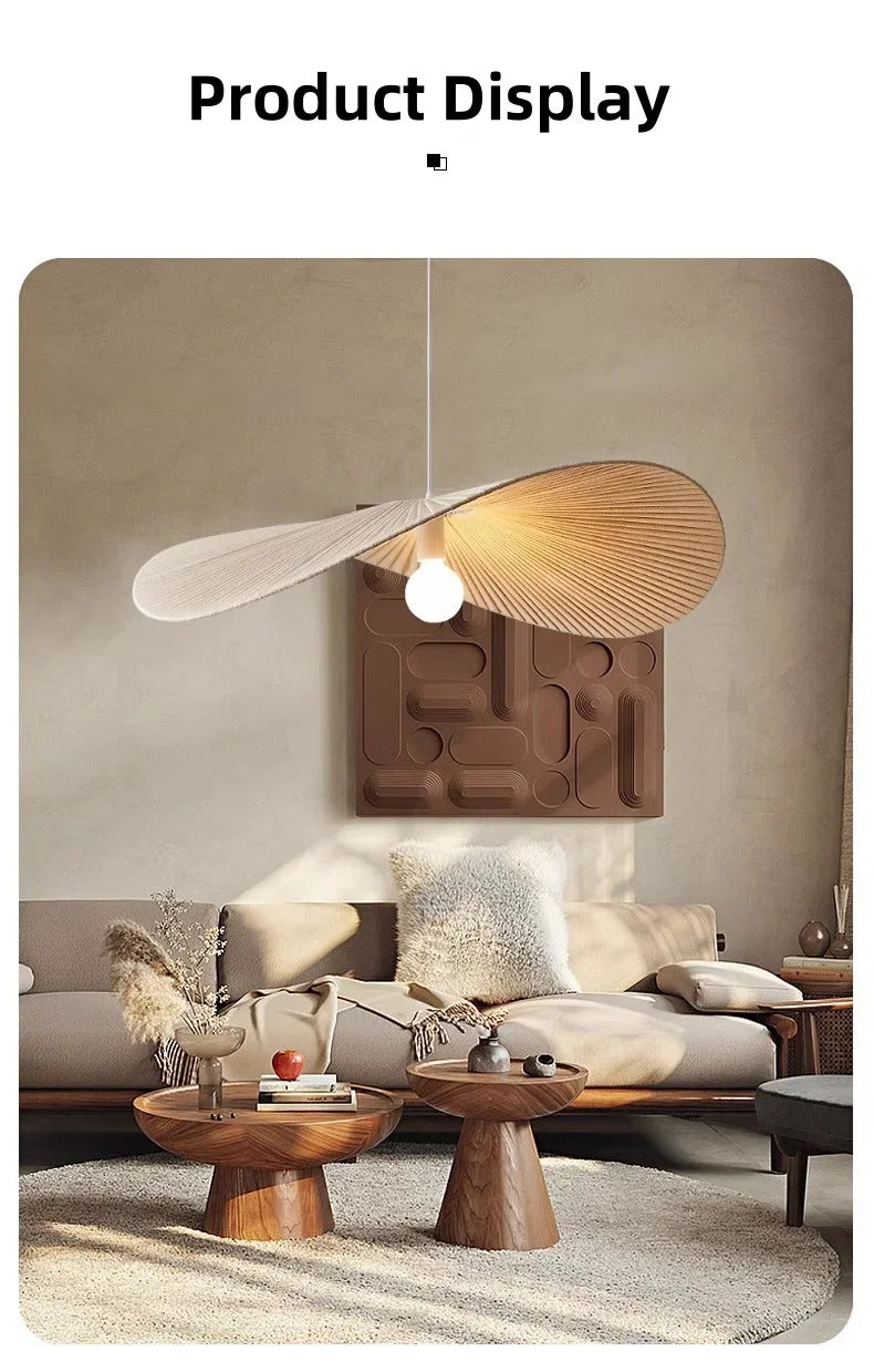 Nordic Fabric Hat Pendant Light Cream Style Led Pendant lamp