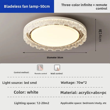 Light Luxury Bladeless Fan Light Modern Minimalist Creative Room Ceiling Light