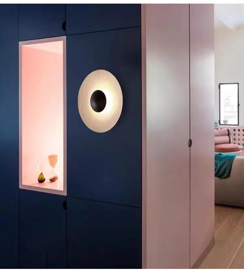 Modern grain LED Wall lamp Nordic round staircase Aisle Corridor Background Sconce light