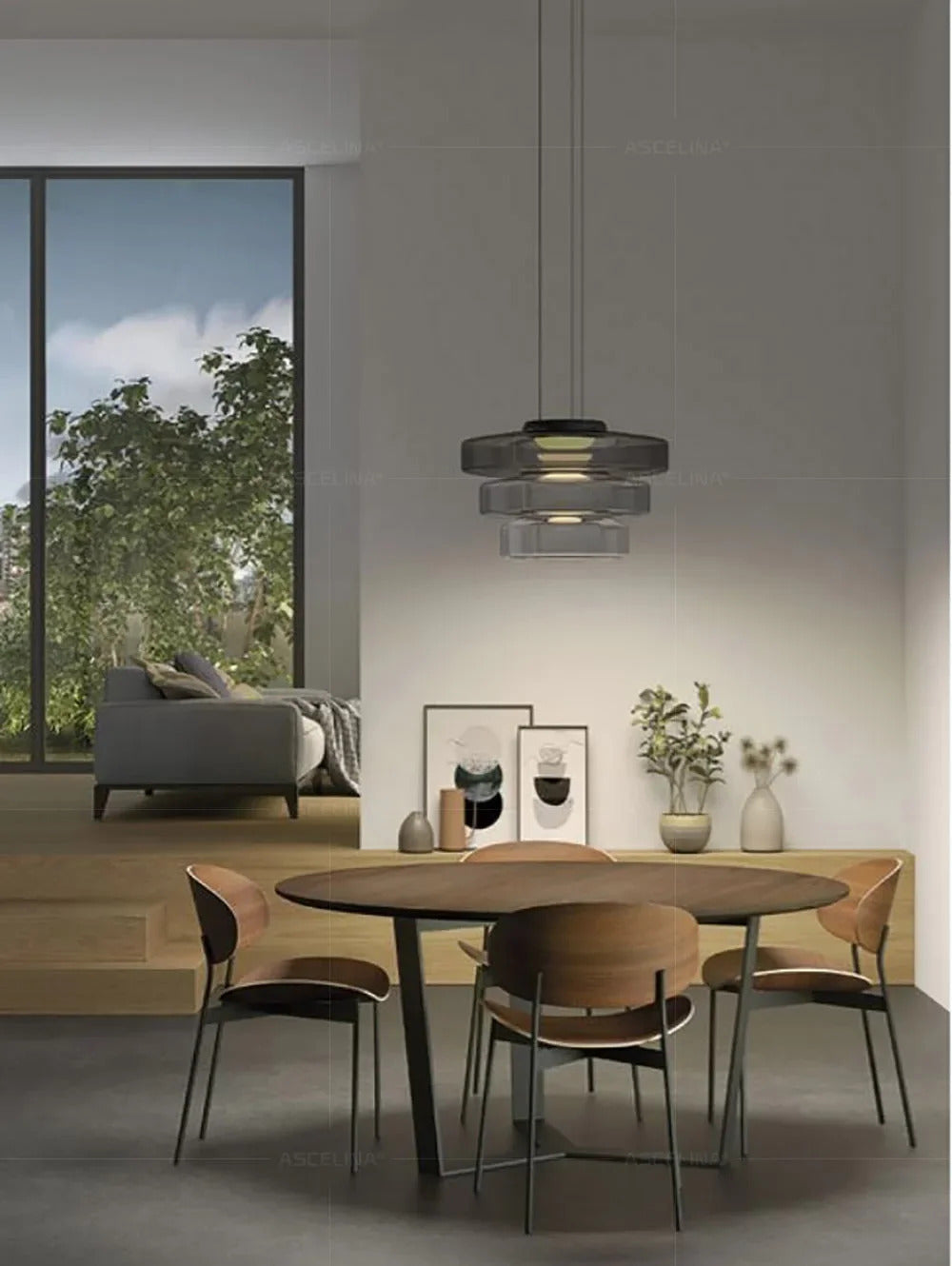 Nordic LED Glass Chandelier for Restaurant Bedroom Dining Room Table Glass Pendant Lights  Home Decoration