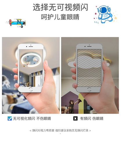 Modern Kids Room Ceiling Fan Light Cartoon Moon Astronaut children bedroom hanging Light