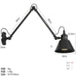 Nordic simple long black wall light Industrial Pole Swing Arm vintage Reading wall lamp