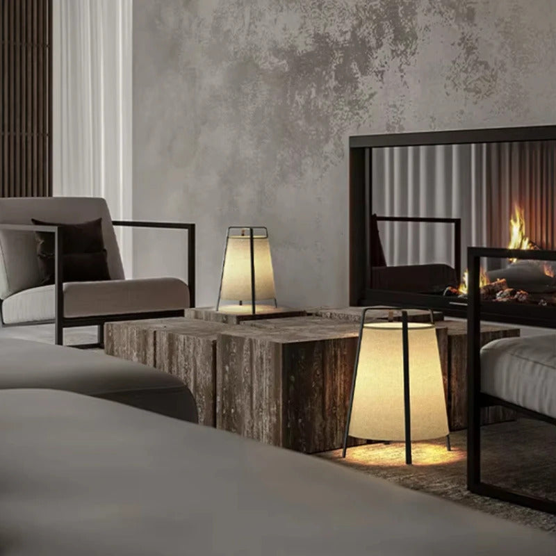 Japanese Style Fabric Floor Lamp Wabi Sabi Zen Art designer standing Lamp home decor