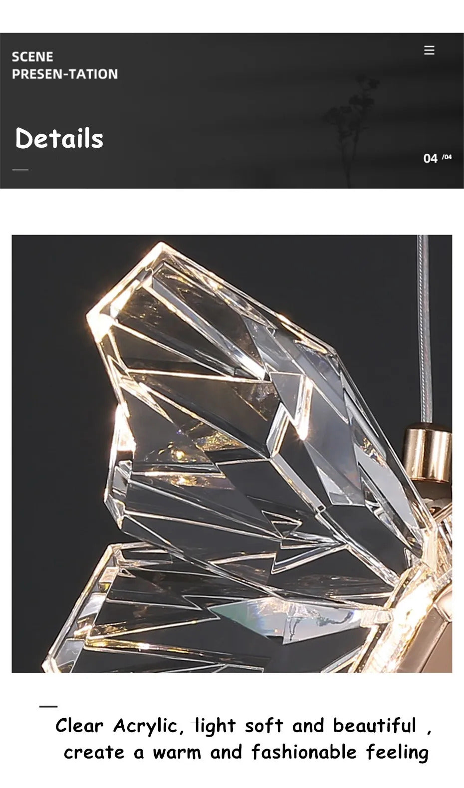 Crystal butterfly lamp Nordic Luxury Crystal Staircase Chandelier