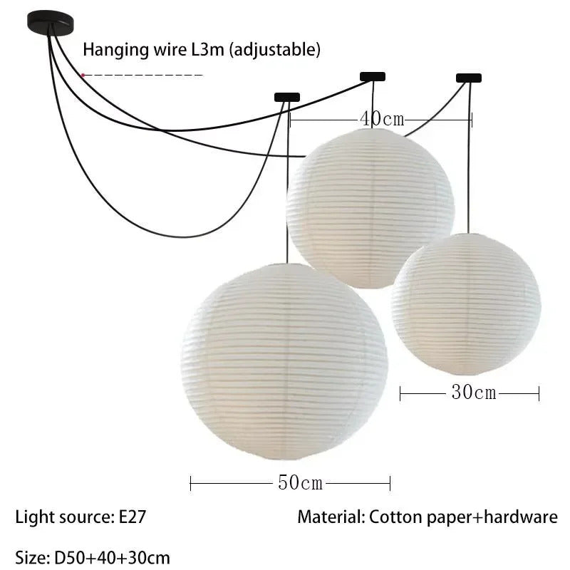 Akari Noguchi Yong Rice Paper Pendant Lights Living Room Light Fixture