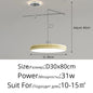 French Flying Saucer Pendant Light Creative Design Extendable Rotating Long Pole Lamp