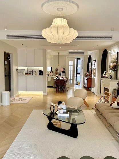 Nordic Silk Led Pendant Lights for Living Dining Room Food Tables Study Bedroom Chandelier Home Decor Hanging Light Fixture