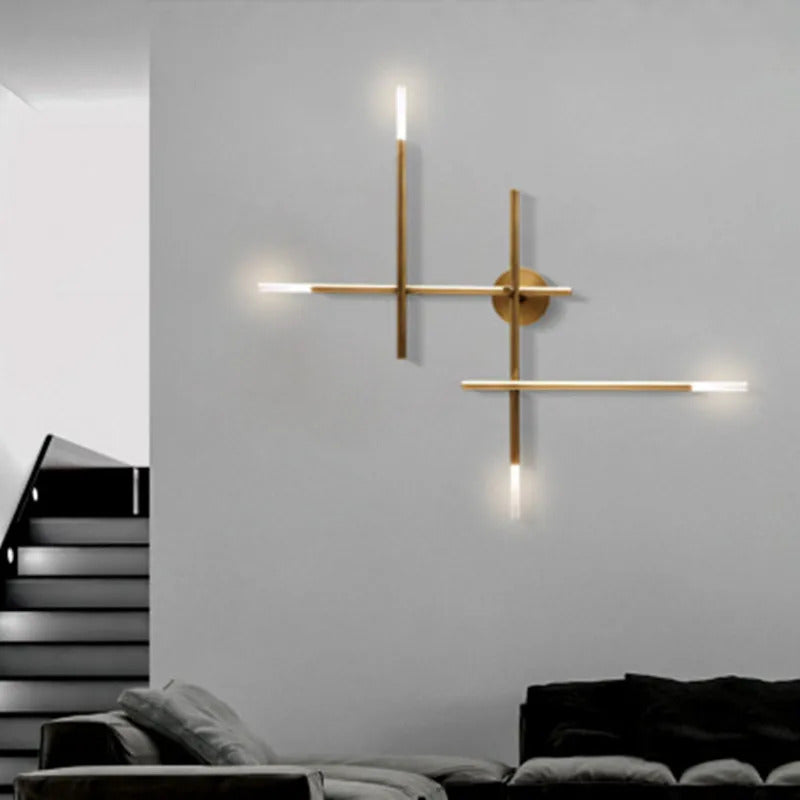 Nordic line Art Wall Lamp Modern Minimalist Creative Cross Shaped Sconce light