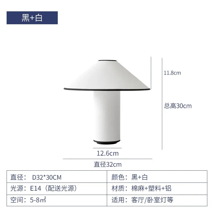 Japanese Wabi-sabi Retro Mushroom Desk Lights LED E14 Fabric Art Decorative Table Lamp Living Room Study Bedroom Bedside Sofa