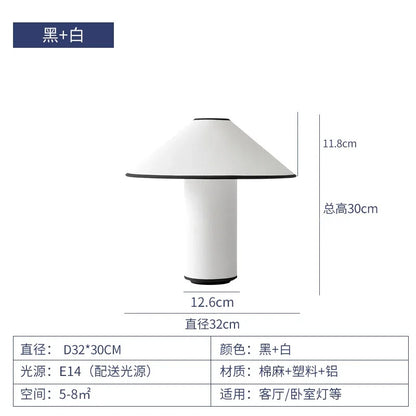 Japanese Wabi-sabi Retro Mushroom Desk Lights LED E14 Fabric Art Decorative Table Lamp Living Room Study Bedroom Bedside Sofa