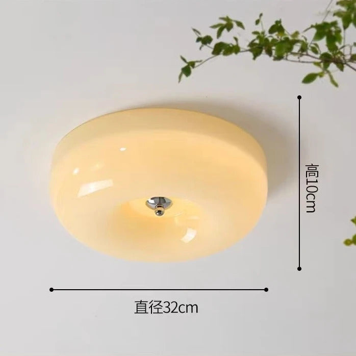 Cream Pudding Ceiling Lamp Bauhaus Glass Light Children's Room Bedroom Ceiling Lamp